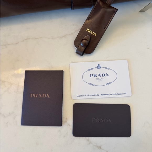 Prada Medium Leather Tote- Brown - Picture 7 of 7